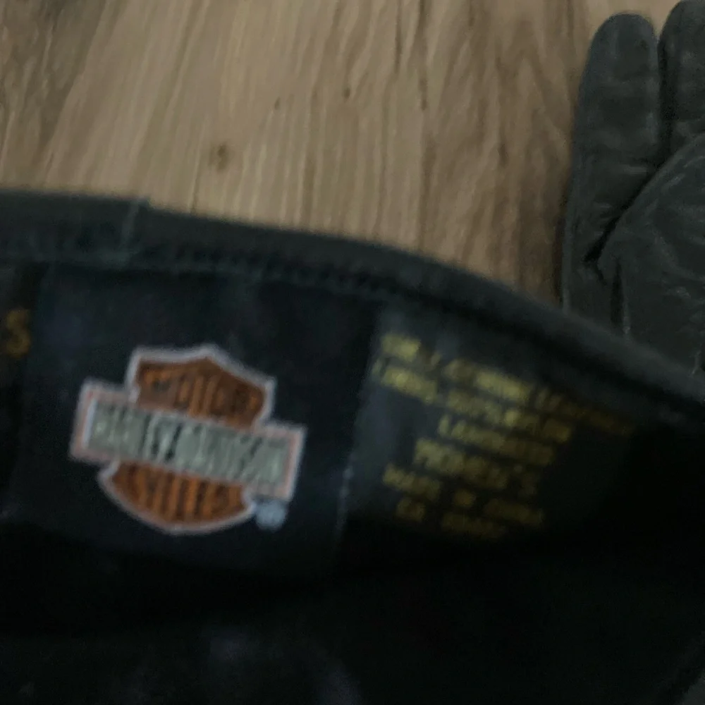 Harley Davidson Womens Black Leather Beaded Gloves XS